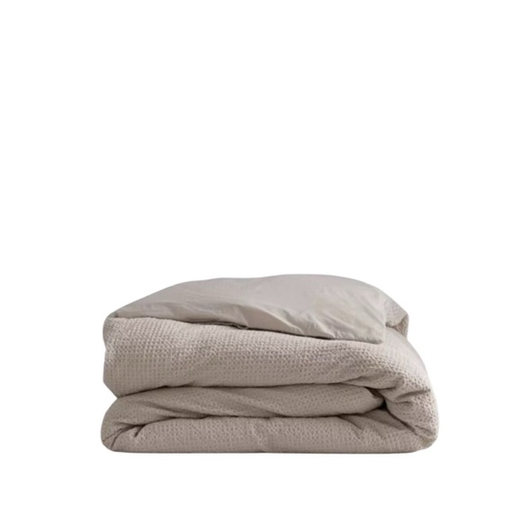 Quince Other - Quince King Cal King Beige “Sand” Luxe Waffle Organic Cotton Duvet Cover